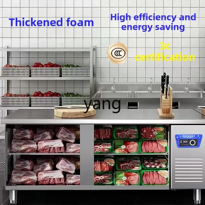 Ltt منضدة العمل المبردة، طاولة العمليات، الثلاجة، متجر الشاي الحليب التجاري، بار المياه، الفريزر، المطبخ الصغير #3