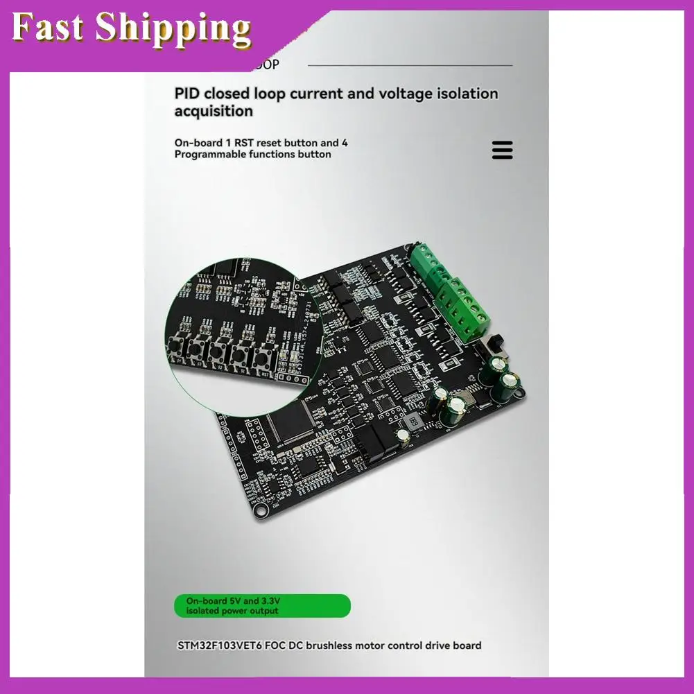 ABRI-STM32F103VET6 FOC DC Brushless Motor Control Drive Board Current Voltage Isolation Collection