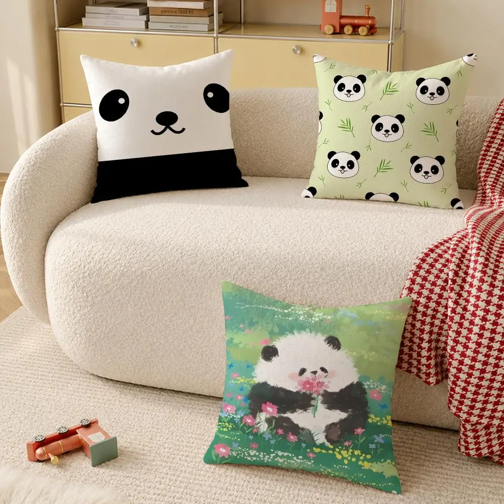 cute Panda Cushion Cover Pillow Cover Decorative Throw Couch Home Decor for Living Room Sofa