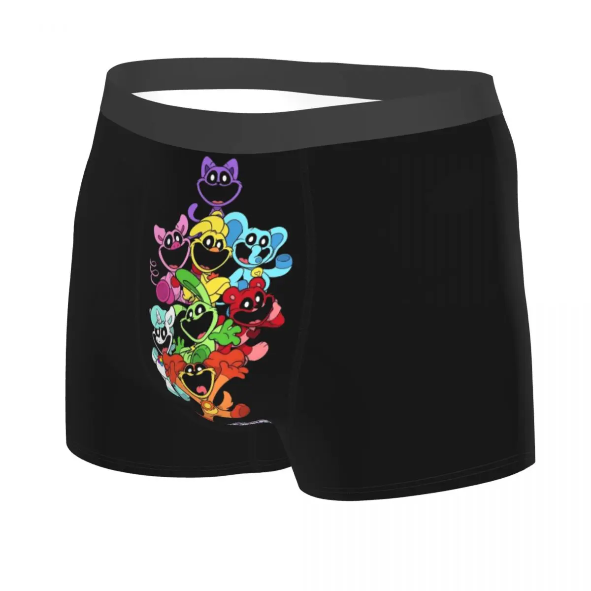 Custom Male Colorful Smiling Big Mouth Critters Group Underwear Scarry Animated Game Boxer Briefs Soft Shorts Panties Underpants