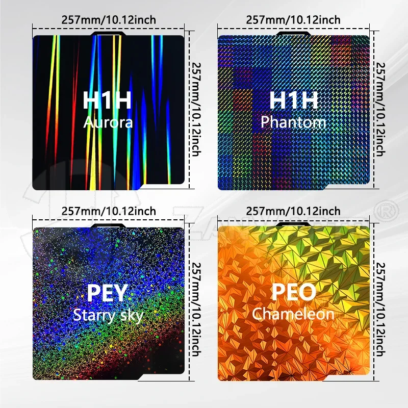 For Bambu Lab X1C P1P P1S A1 X1Build Plate 257x257 Steel Sheet Pei Peo H1H Pey Sheet smooth and textured 3D Printer Build Plate