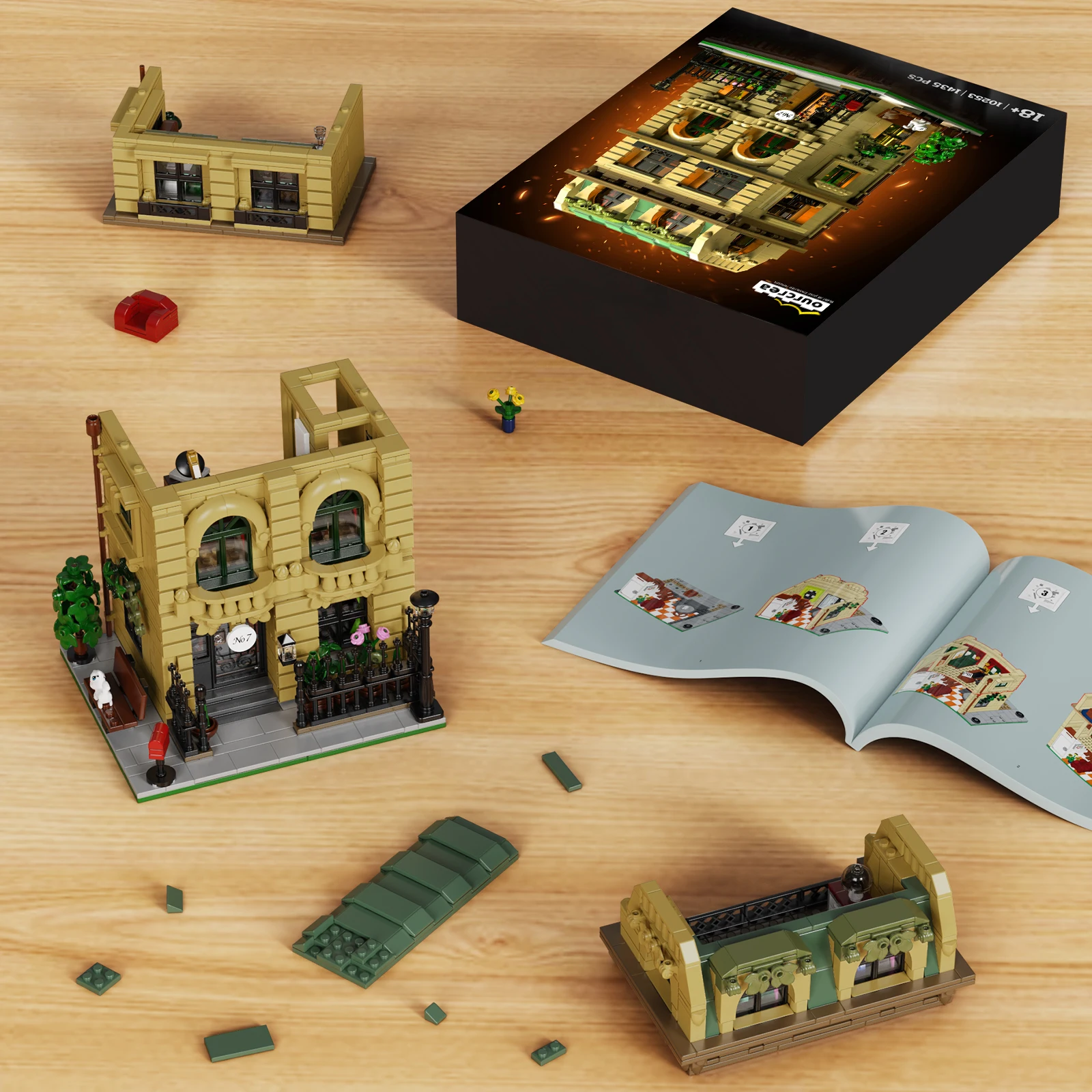 Sheffield-Juego de bloques de construcción de casa, niñera, vista a la calle, arquitectura Retro, modelo de ladrillos, juguetes, regalos de cumpleaños para niños y adultos