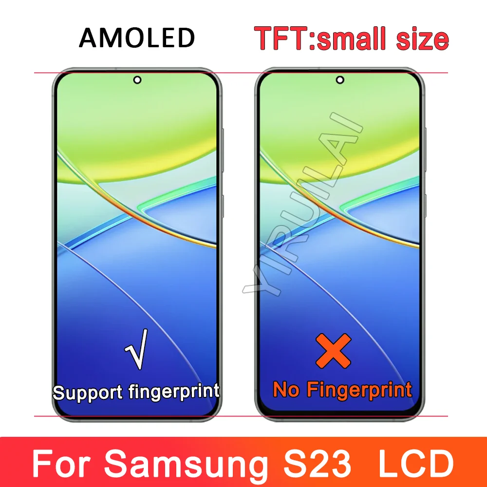 Ensemble écran tactile LCD TFT avec châssis, pour Samsung Galaxy S23 S911B S911B/DS