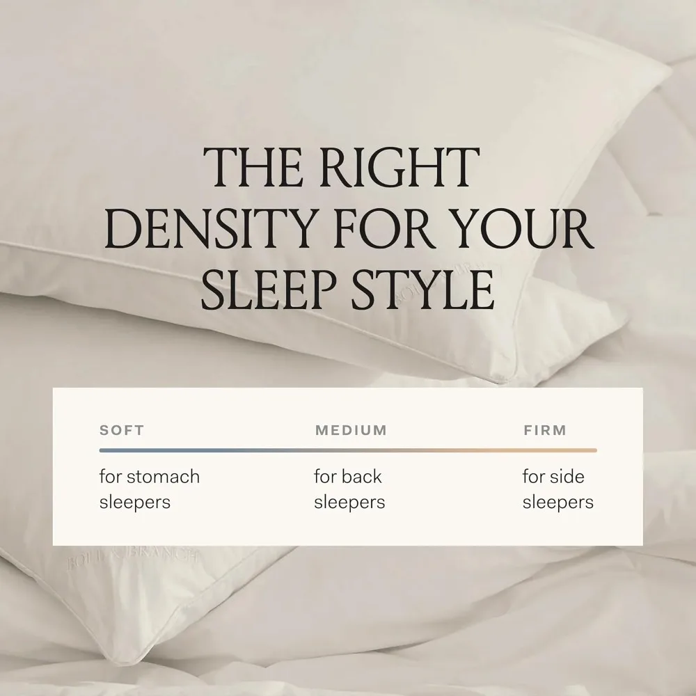 Almofada de câmara Boll & Branch Down – Macio, king size – Refrigeração naturalmente, conforto e suporte premium – sem crueldade