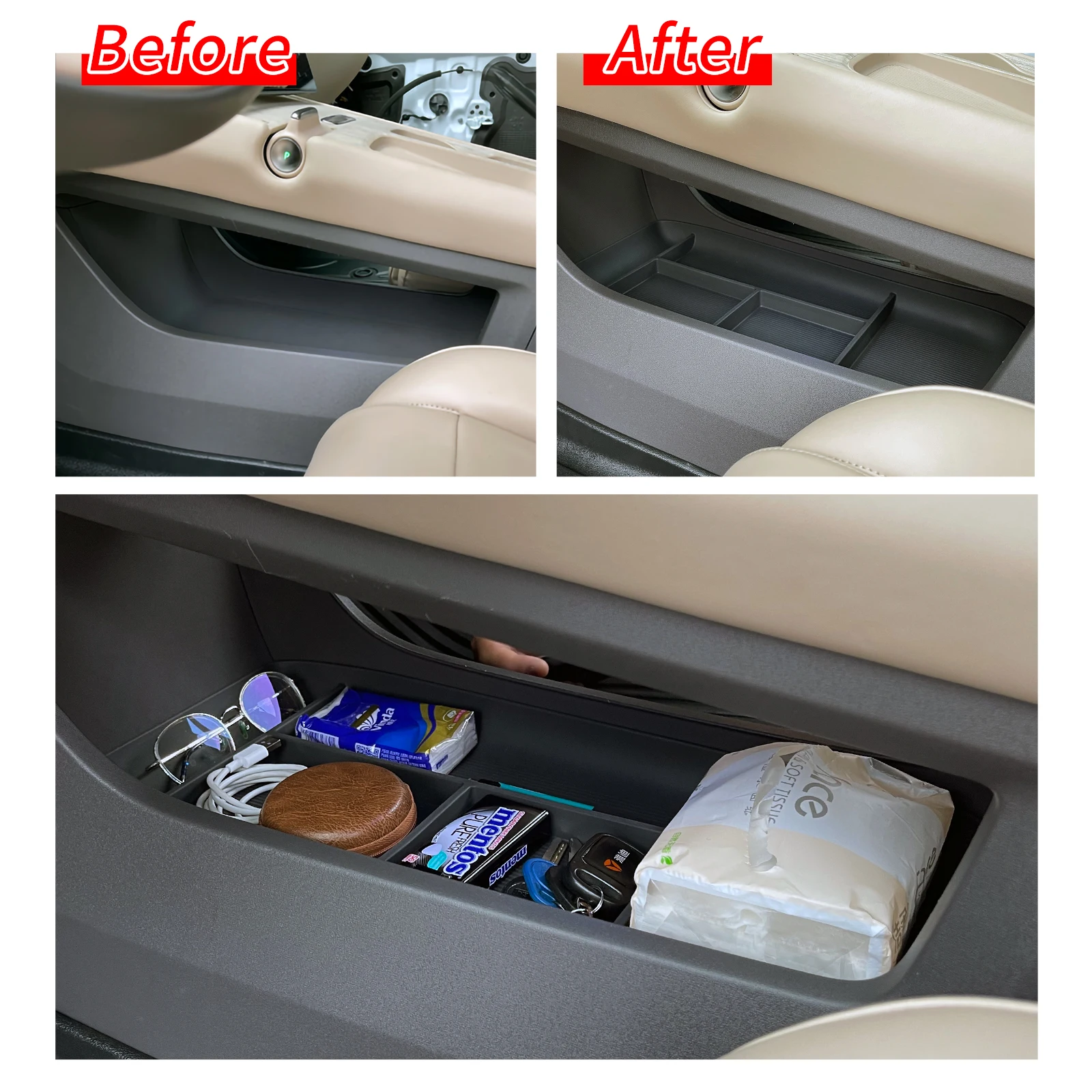 Center Console Storage Tray for NIO ET7 2022-2024 Car Central Armrest Lower Layer Box Organizer Interior Accessories Tidying