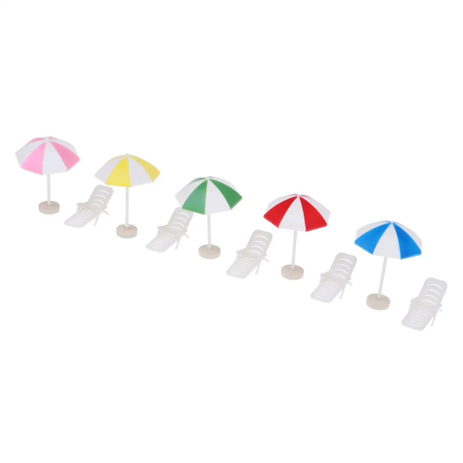 

Dollhouse Beach Chair Umbrella Set Miniature Furniture for Dollhouse Decor 1 12 Scale Accessories for Kids Pretend Play