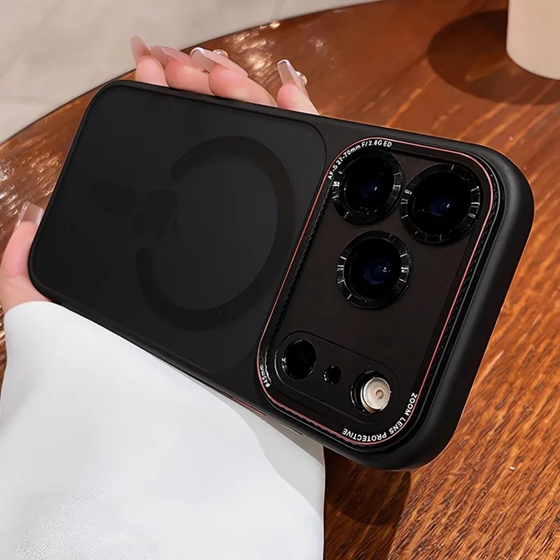 Luxuriöse, matte Handyhülle mit Magnetfunktion für MagSafe, passend für iPhone 18, 16, 15, 17 Pro Max Plus, mit Kameraschutz, stoßfestem Panzer und stoßabsorbierendem Rahmen. – Detail 11