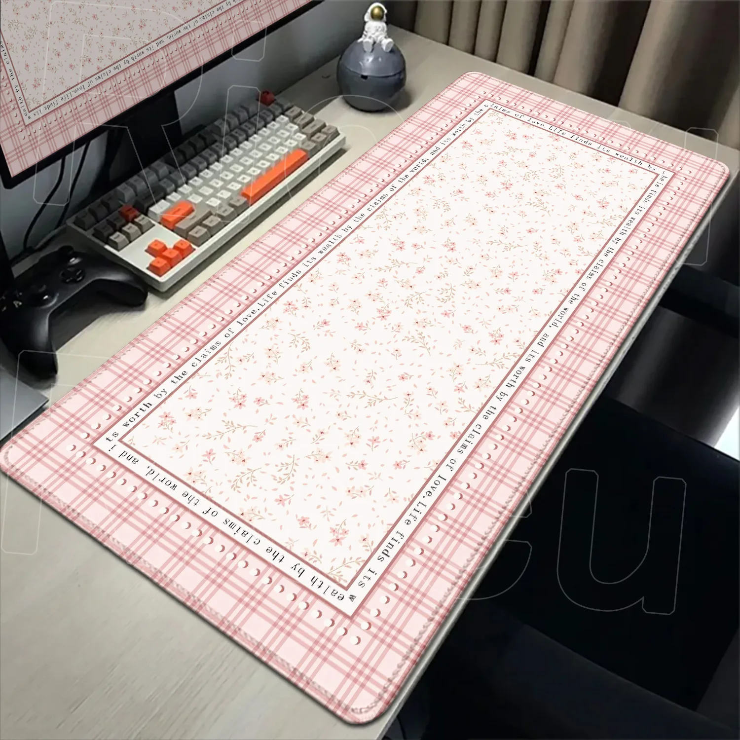 

HD print XXL Pink Retro Floral Persian Style Design Mouse Pad Large Desk Mat PC office Gamer Keyboard expand Mousepad placemat