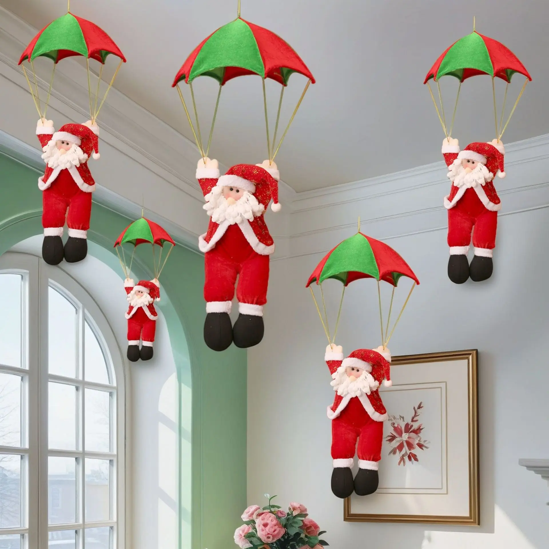 Climbing Rope Santa Claus Plush Doll, Christmas Toy Gift, Fireplace Decoration, Christmas Home Decor, Holiday Ornament