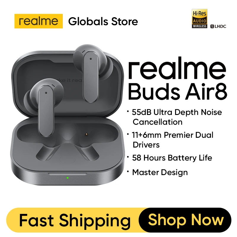 Наушники realme Buds Air8 с активным шумоподавлением — фото товара