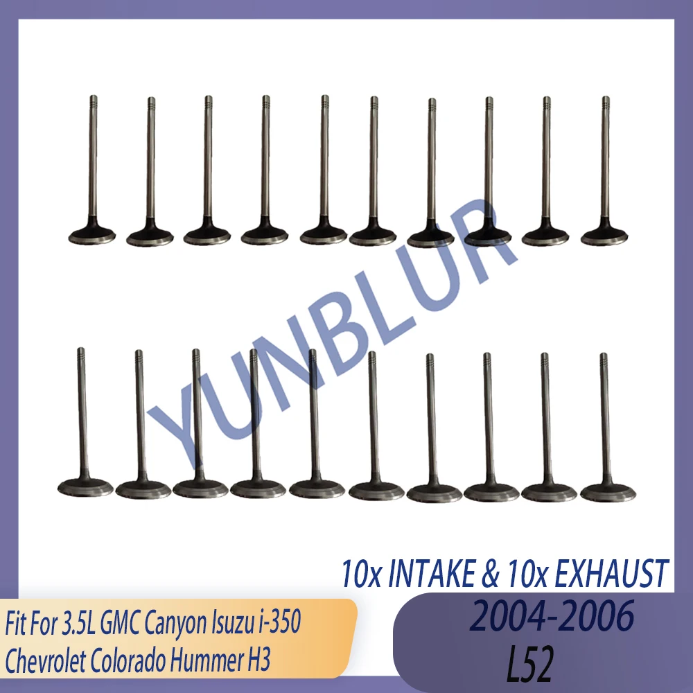 Engine Intake & Exhaust Valve Kit Fit 2.8 3.5 4.2 L Gas L52 LK5 LL8 02-06 For GMC Envoy Canyon Isuzu Chevrolet Buick Hummer H3