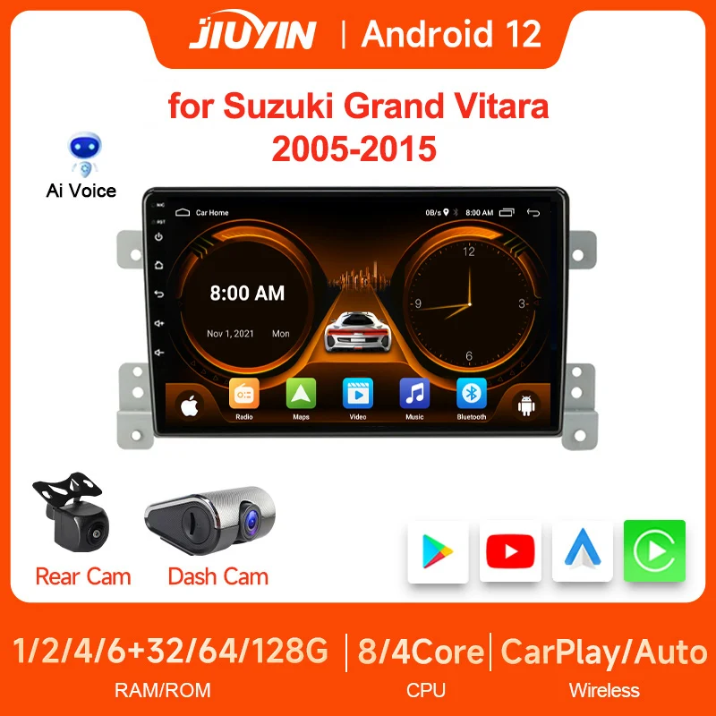 

JIUYIN For Suzuki Grand Vitara 3 2005-2015 Android 11 Car Radio Multimedia Player Navigation 2Din Stereo Carplay Head Unit Audio