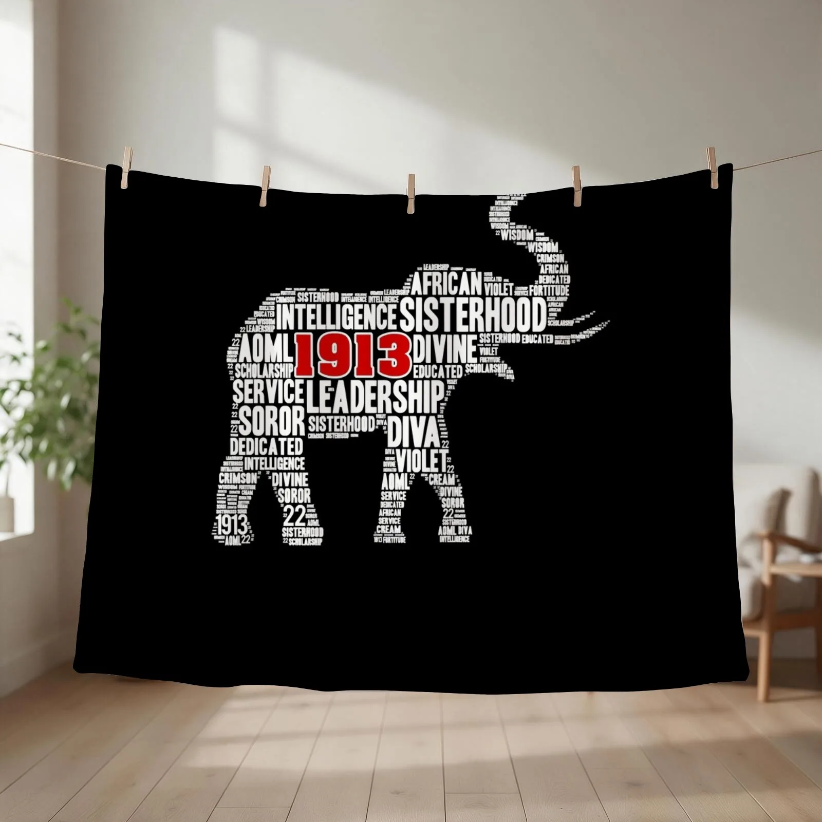 Delta-1913 Sorority Elephant Sigma-Theta Words Throw Blanket Summer Beddings Moving Kid'S Multi-Purpose Blankets
