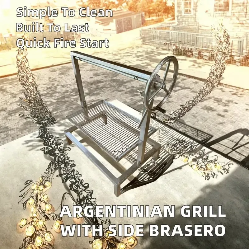 Modern Stainless Steel Argentine Grill Touch Control Flame Safe Non-Stick Surface Suitable for 3-5 People