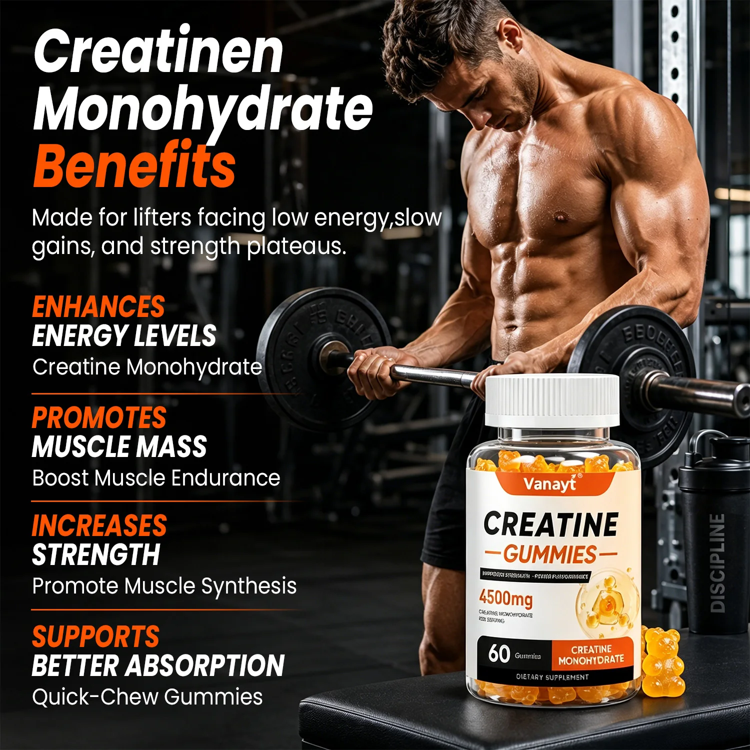 حلوى الكرياتين مونوهيدرات 4500 - مراجعة Creatine Monohydrate Powder وسعره