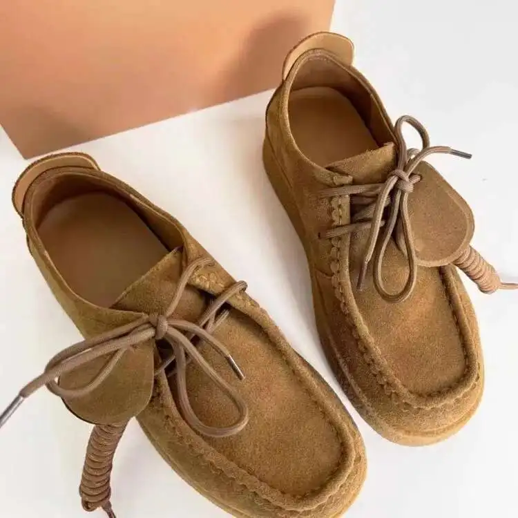 Zapatos De Mujer De cuero nobuck, Zapatos planos informales, Zapatos individuales De cuero para Mujer, calzado antideslizante para caminar, Zapatos De Mujer
