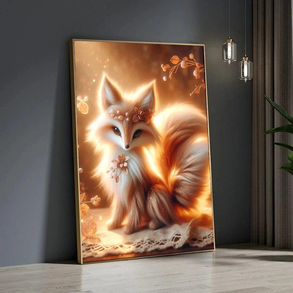 5D Diamond Painting New 9-tailed fox Picture DIY Diamond Embroidery Cross Stitch Kit Mosaic 2024 Home Room Decor Gifts