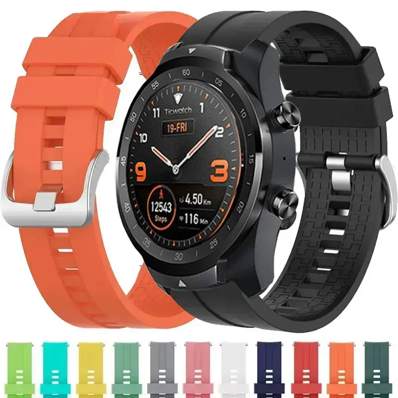Высококачественный силиконовый браслет для TicWatch Pro 3 Ultra Strap E3 E2 S2Pro X GTW 2021 Correa 22 мм Soort Watch Band Аксессуары