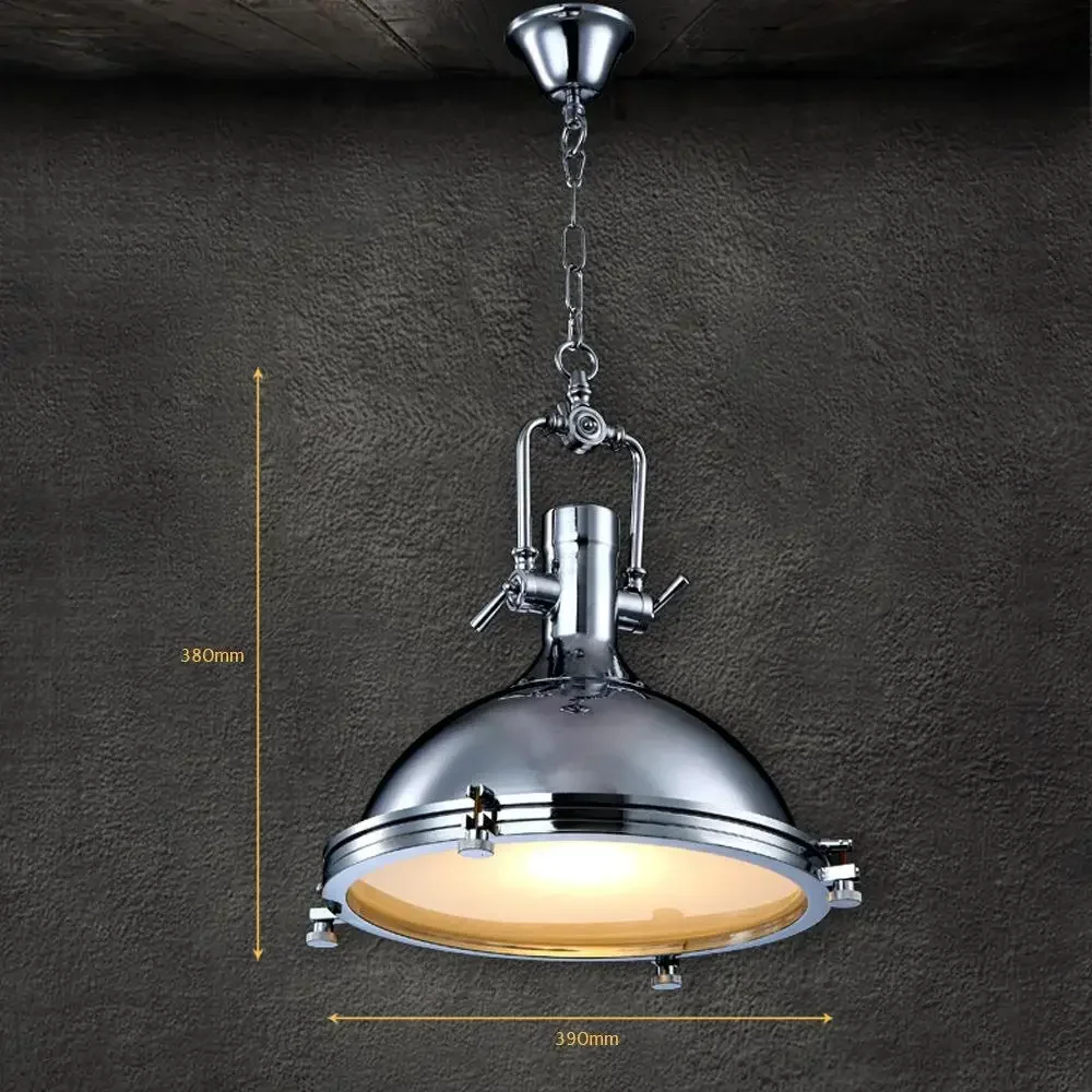 Modern Retro Industrial Loft Pendant Light Vincent Chrome Country Rustic Pendant Lamp Fixture