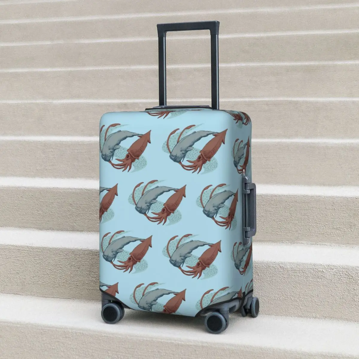 

Sperm Whale Vs Giant Squid Suitcase Cover Protection Elastic Travel Luggage Protector Covers for 18-32 Inch