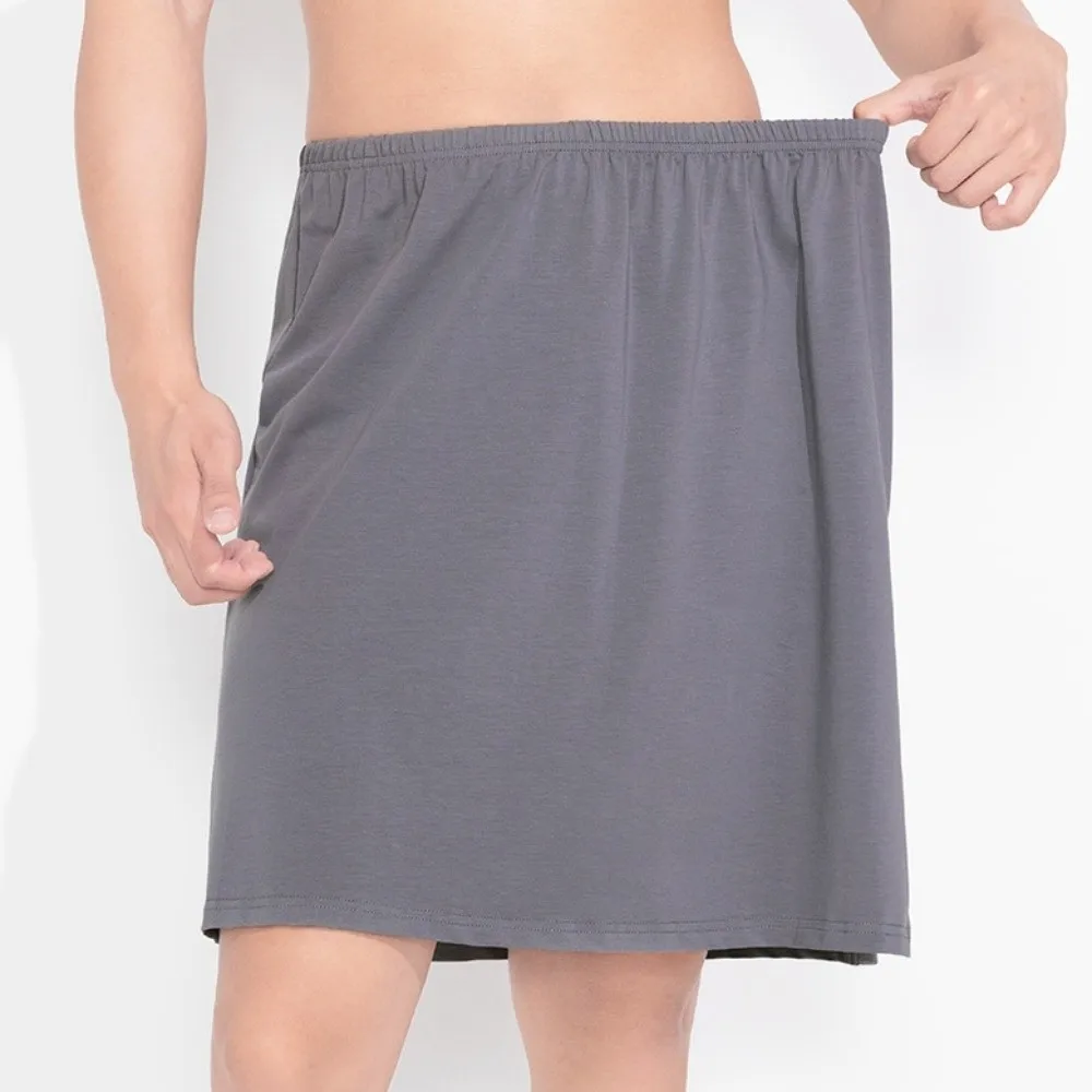 Crotch Less Men's Sleeping Skirt Pants No Underwear Sleep Artifact Cotton Pajama Pants Cool Side Split Male Bathrobe Sleepwear