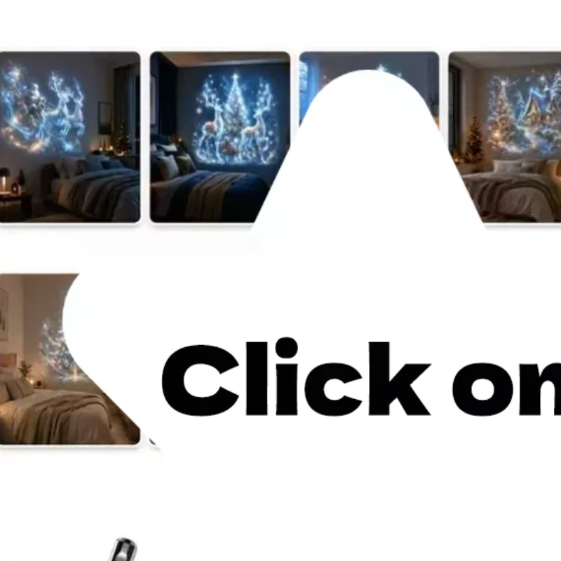 Creative Christmas Pattern Theme USB Projection Light 360° Rotating HD Projection Lamp For Bedroom Home Background Decor