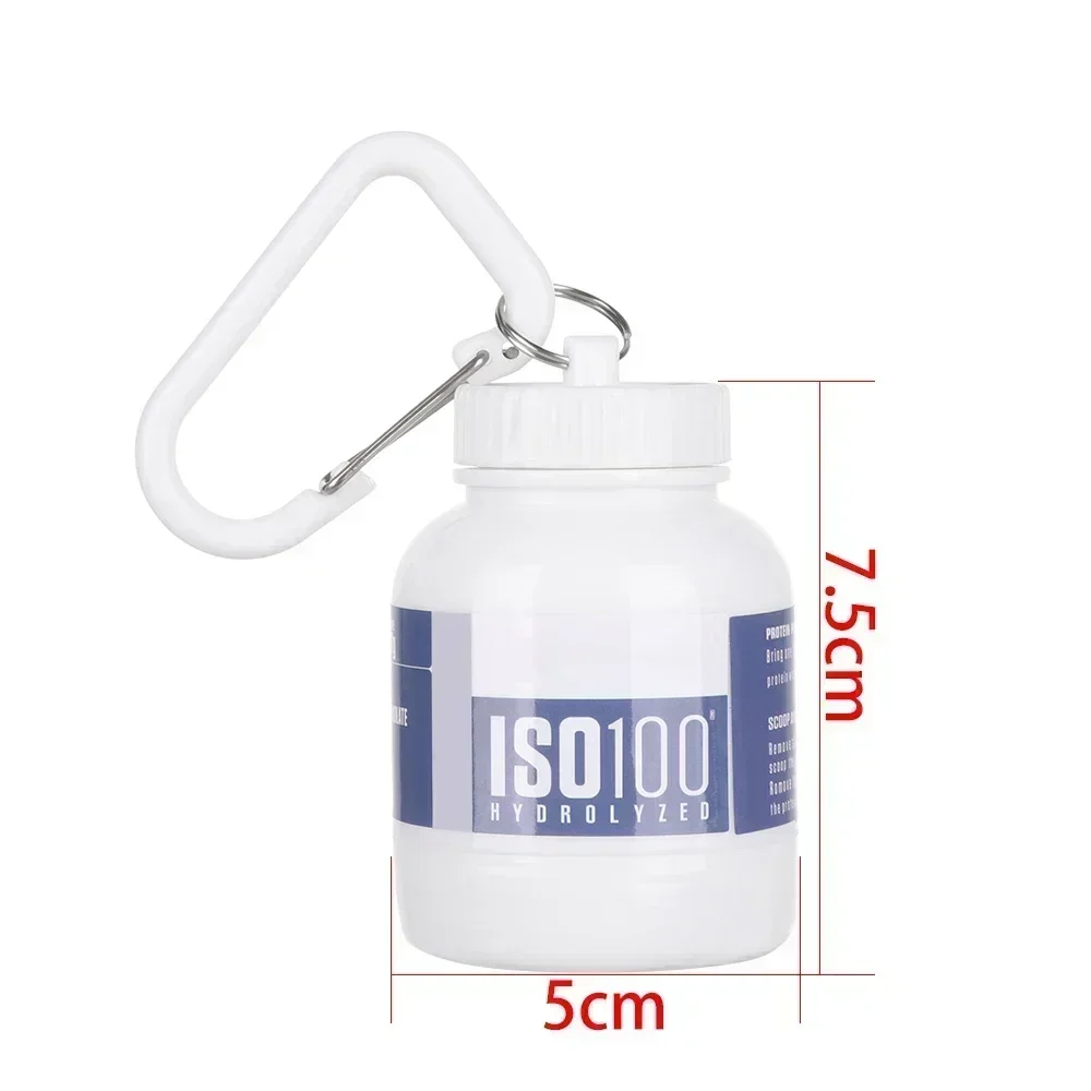 2024 New 20PCS Mini Portable Protein Powder Bottle with Keychain 100ML Healthy Funnel Pill Bottle Fitness Goodies Easy To Carry