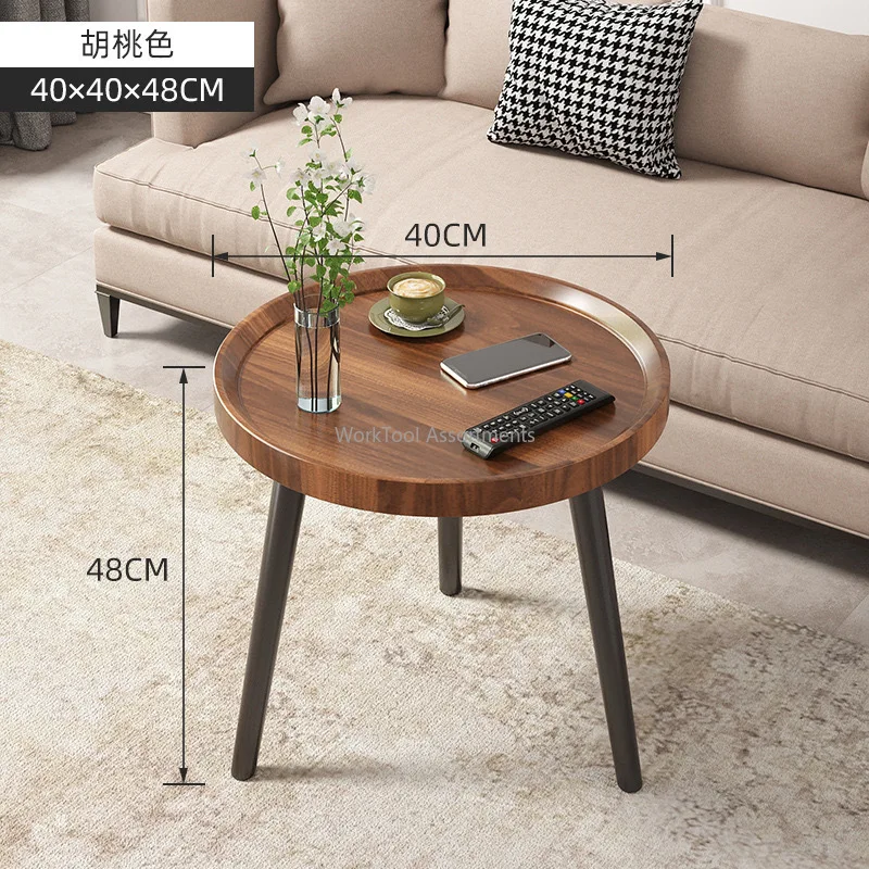 Small coffee round table small apartment bedroom bedside table living room balcony sofa side