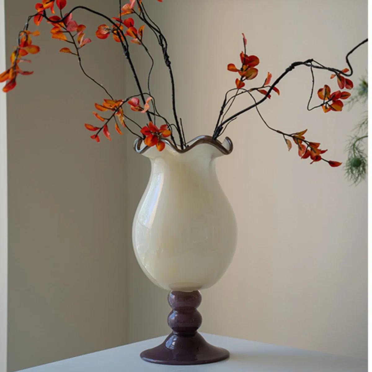 

French antique lamp vase ornament, desktop decoration, advanced sense, living room chest glass flower utensils, water flowers