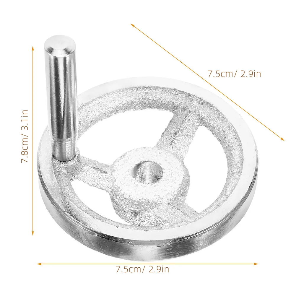 2Pcs Lathe Handwheel Chrome Plated Carbon Steel Replacement Hand Crank Handle Milling Machine Hand Wheel Revolving Knob