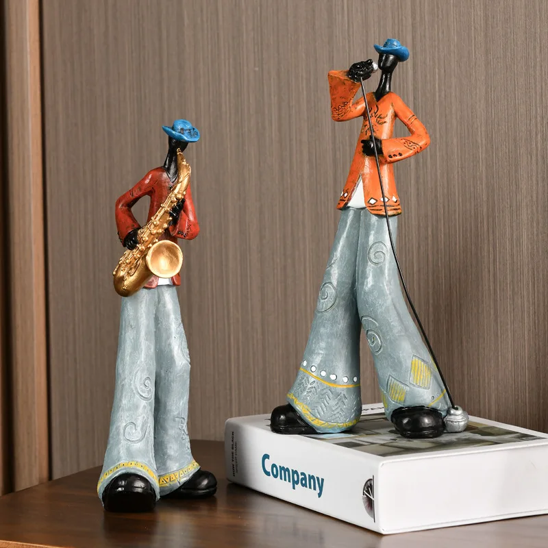 Creative Music Theme Band Ornament Instrument Model Nordic Light Luxury Resin Craft Decor for Living