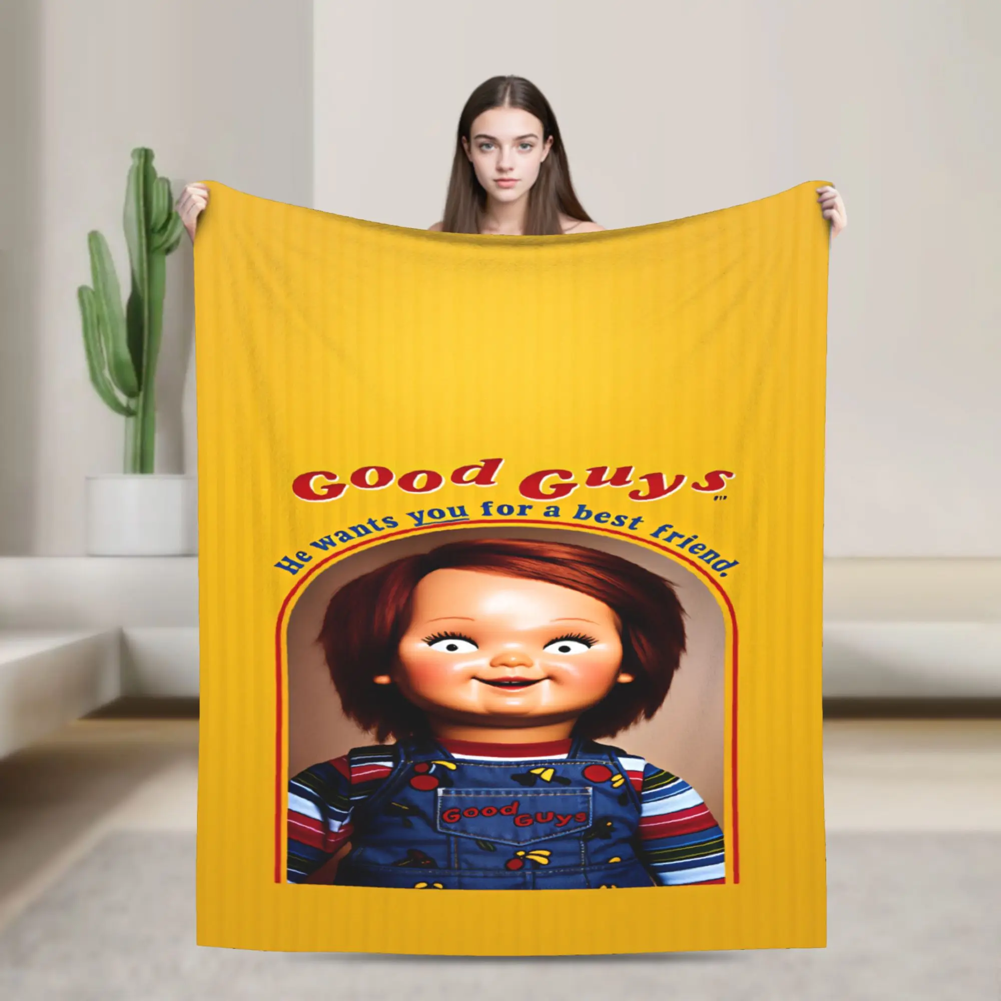 Warm Soft Blanket Travel Good Guys Chucky  Throw Blanket  Flannel Bedspread For Couch Chair Sofa Bed Comfortable Sofa Bed Cover