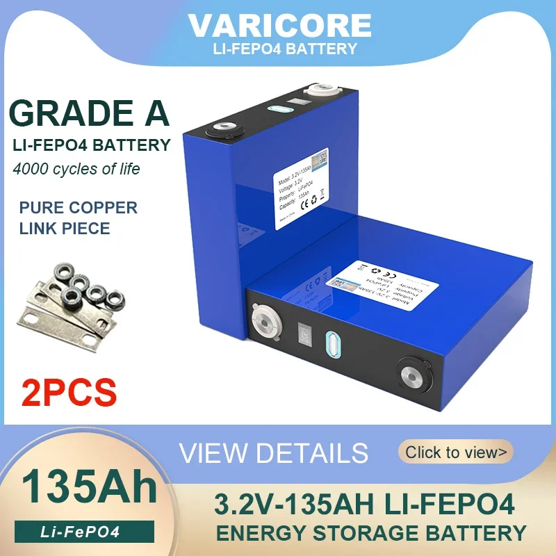 

VariCore 3.2v 135Ah lifepo4 Rechargeable Battery lithium iron phosphate DIY 12v 24v Solar Camping RV Travel golf cart batteries