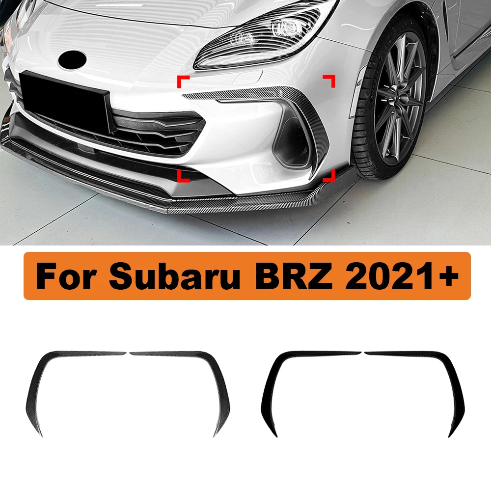 For Subaru BRZ 2021+ Front Bumper Cover Wind Knife ABS Glossy Black Fog Lamp Trim Blade Trim Light Car Accessories