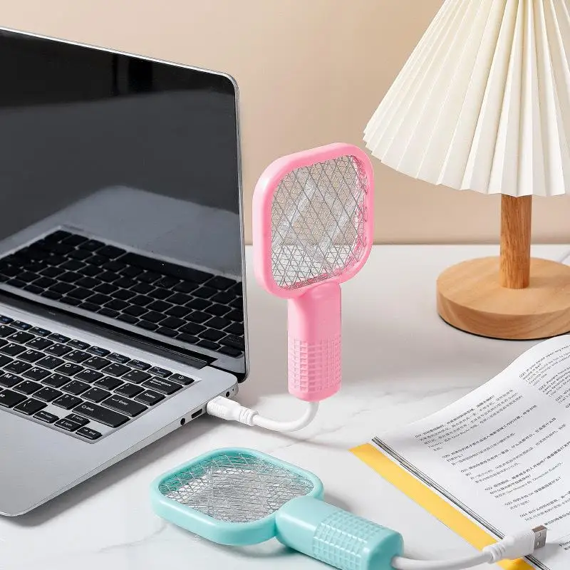 1 Pcs Pest Control USB Mosquito Swatter Trap Electric Shock Mini Fly Bug Zapper UV Light Portable  Racket Bedroom