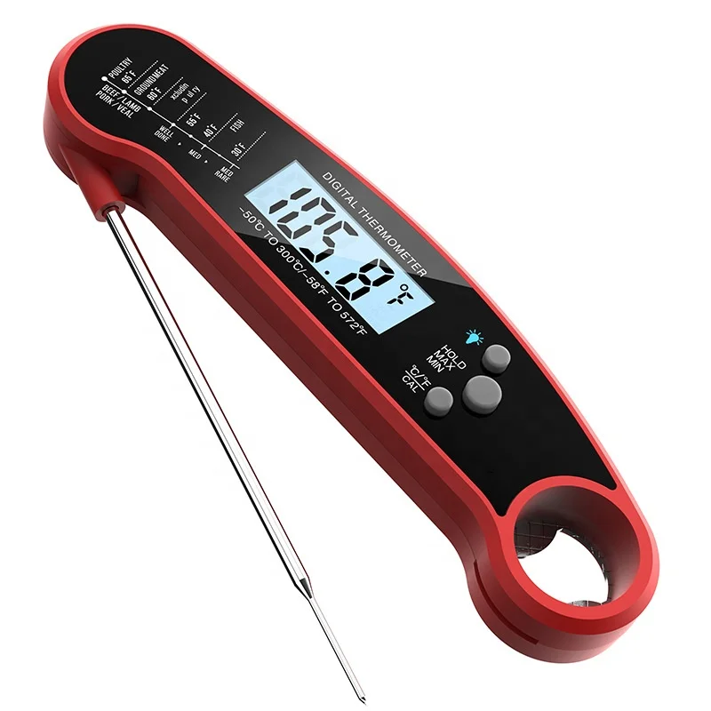 

Instant Read Digital Waterproof Kitchen Cooking Food Thermometer with Backlight and Calibration