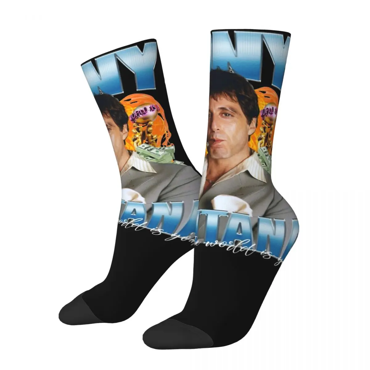 Tony Montana Socks bootleg Elegant Stockings Couple Soft Outdoor Sports Socks Spring Pattern Non-Slip Socks