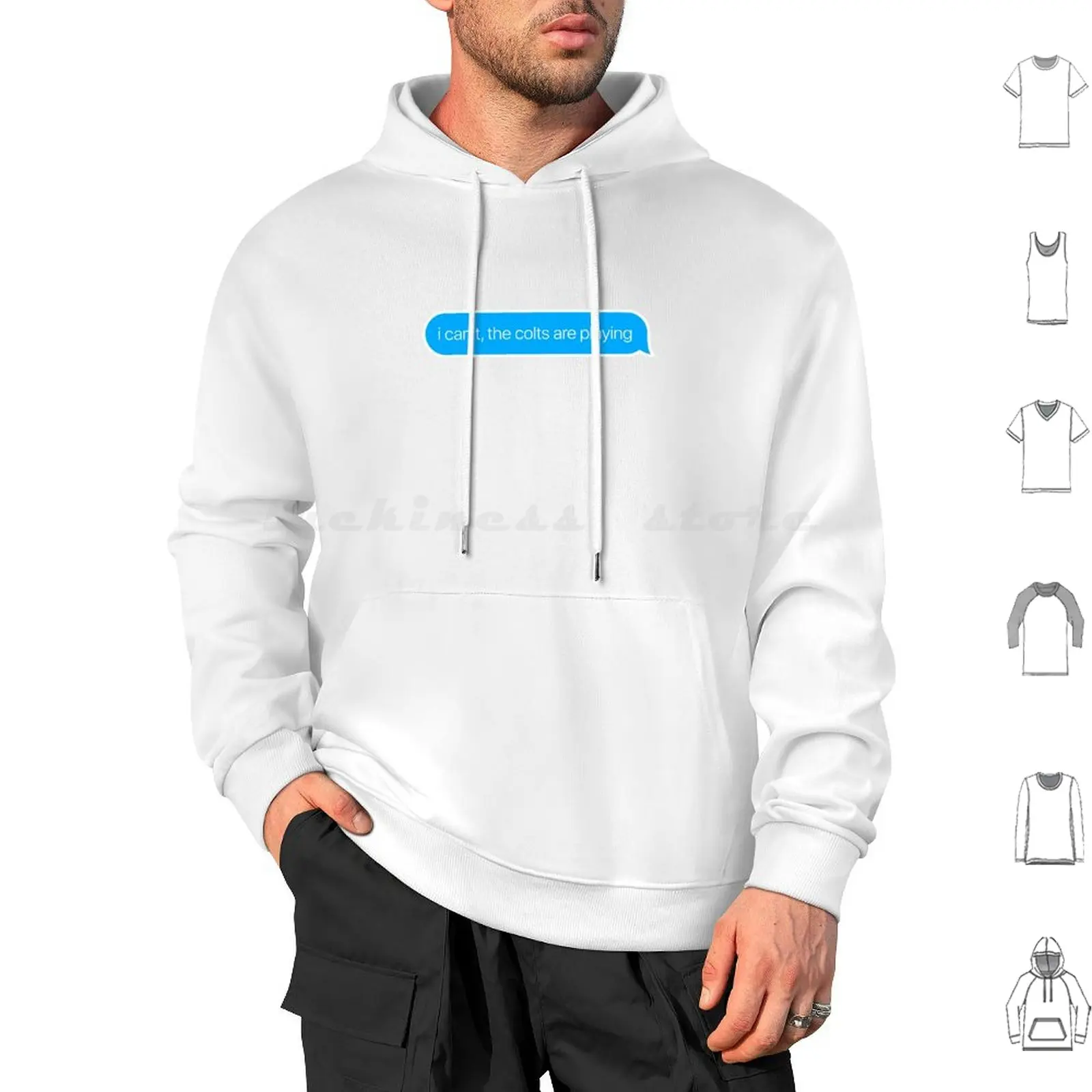 No puedo los colts están jugando sudaderas con capucha de manga larga Indianápolis Indy Indiana Colts fútbol americano deportes de fútbol