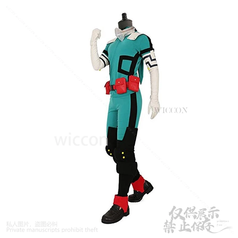 Anime meu midoriya herói izuku academia deku cosplay traje uniforme batalha terno saco peruca conjunto cabelo festa de halloween cos roleplay