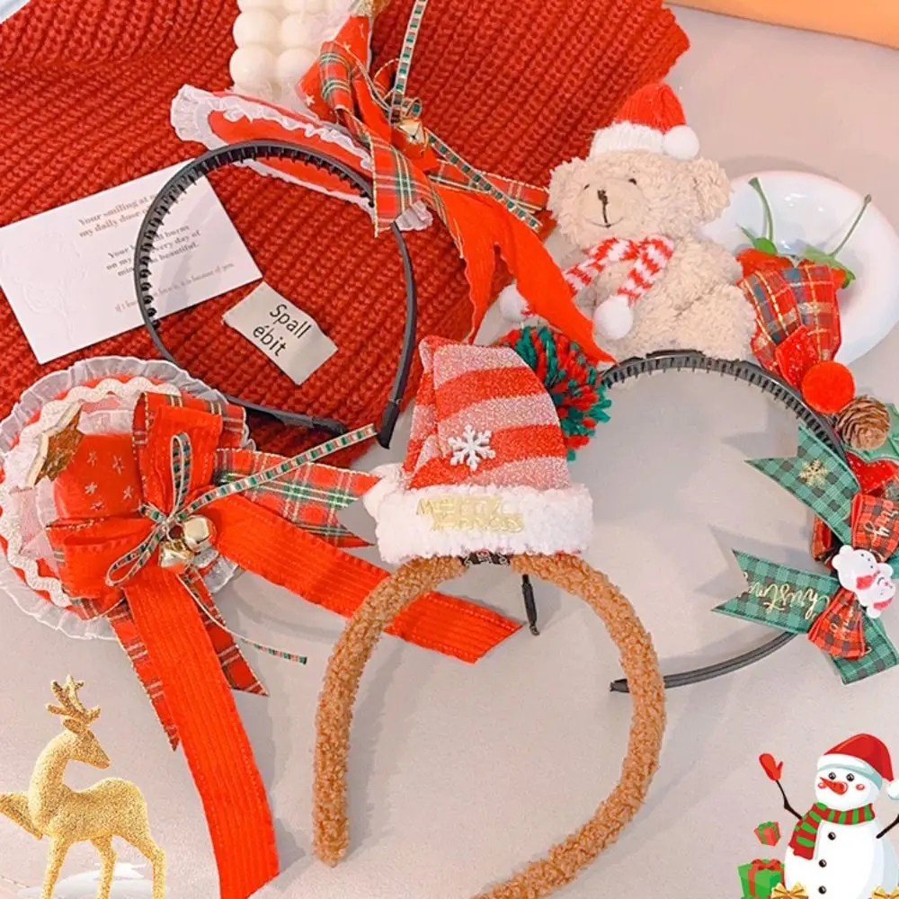 Natal Papai Noel Headband para Meninas, Hairpin, Xmas Hair Hoop, Antler Clip, Feliz Natal Acessórios, Feminino