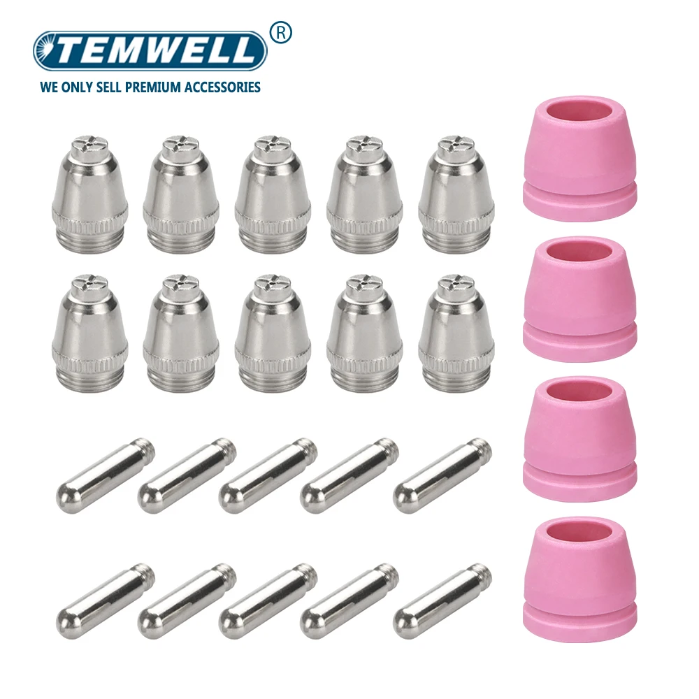 AG60 SG-55 WSD-60 Plasma Cutter Cutting Torch Tip Nozzles Consumables Kit Plasma Cutter Accessories 34PCS