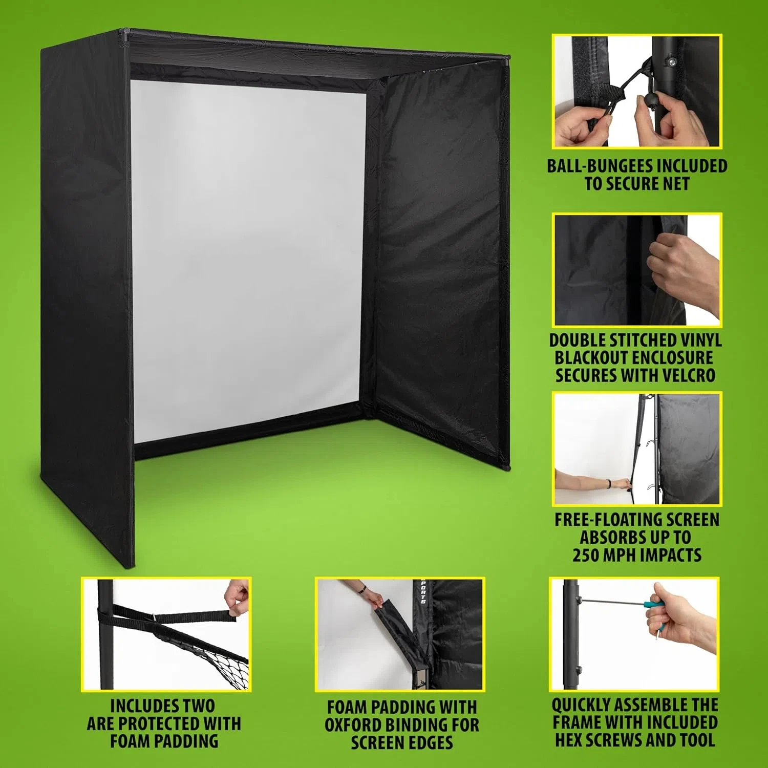 Factory Custom Size Golf Simulator Enclosure with Hitting Screen Indoor Outdoor Easy Assemble Golf Simulator Enclosure Cage