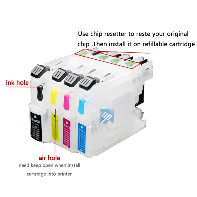 Lc121 Lc123 Refillable Ink Cartridge For Brother MFC-J245/J470DW/J650DW/J870DWC J4410DW/J4510DW/J4610DW/J4710DW/J6520DW/J6720DW