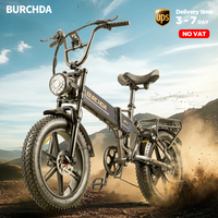 BURCHDA R7 48V 16AH 250W/1000W Electric Bike - 20x4.0 Fat Tire, Hydraulic Brakes, Foldable/City Commuter E-Bike for Adults