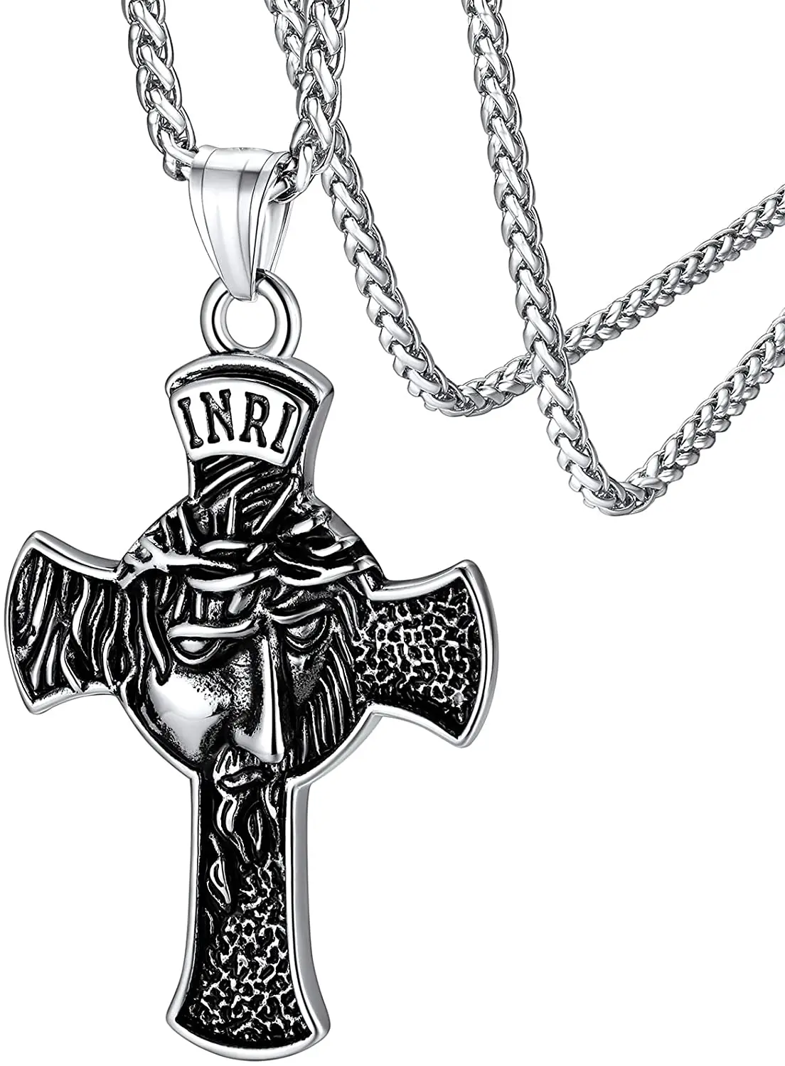 

ChainsPro Christian Jewelry Jesus Pieces Cross Pendant Necklace for Men Women with Delicate Gift Packaging CP967