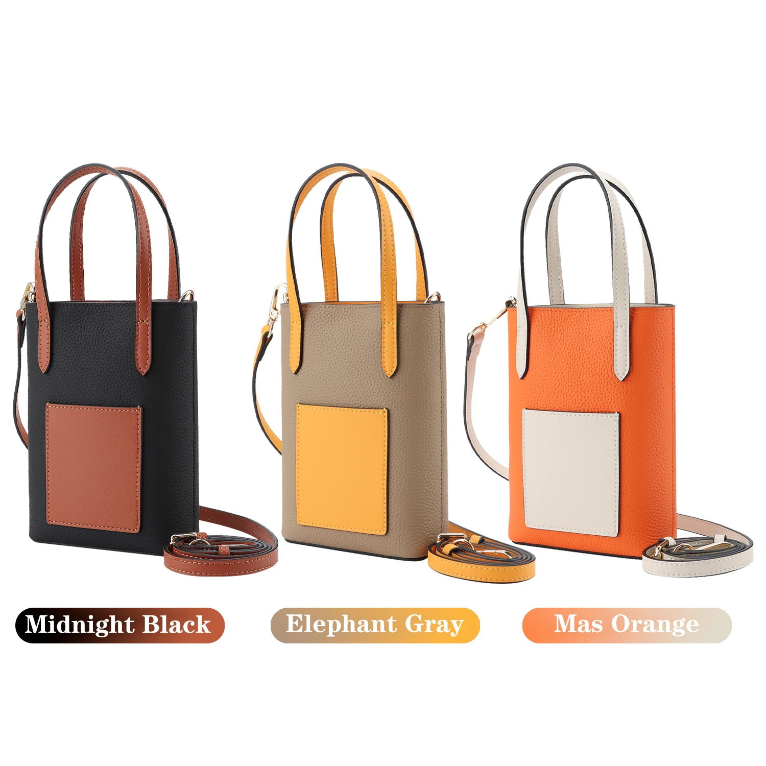

New simple cowhide versatile shoulder bag for girls, lightweight phone bag, crossbody leather small bag