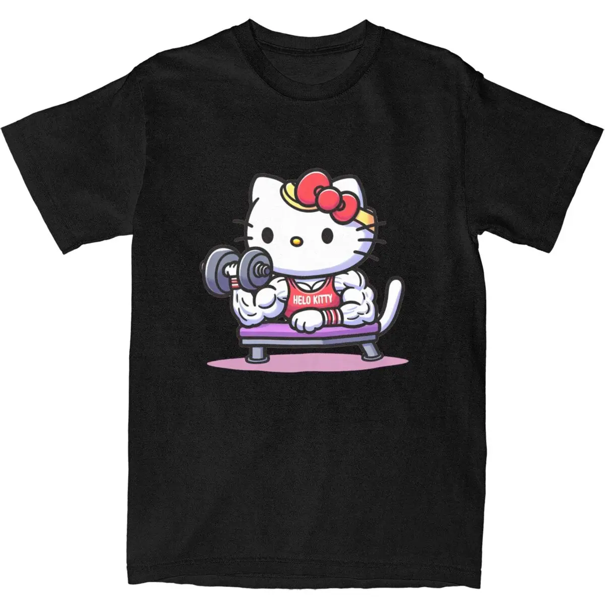 Couple T-Shirt Hello Kitty Cartoon T Shirts Popular Summer Tees Y2K Funny Casual Pure Cotton Clothing Plus Size 6XL