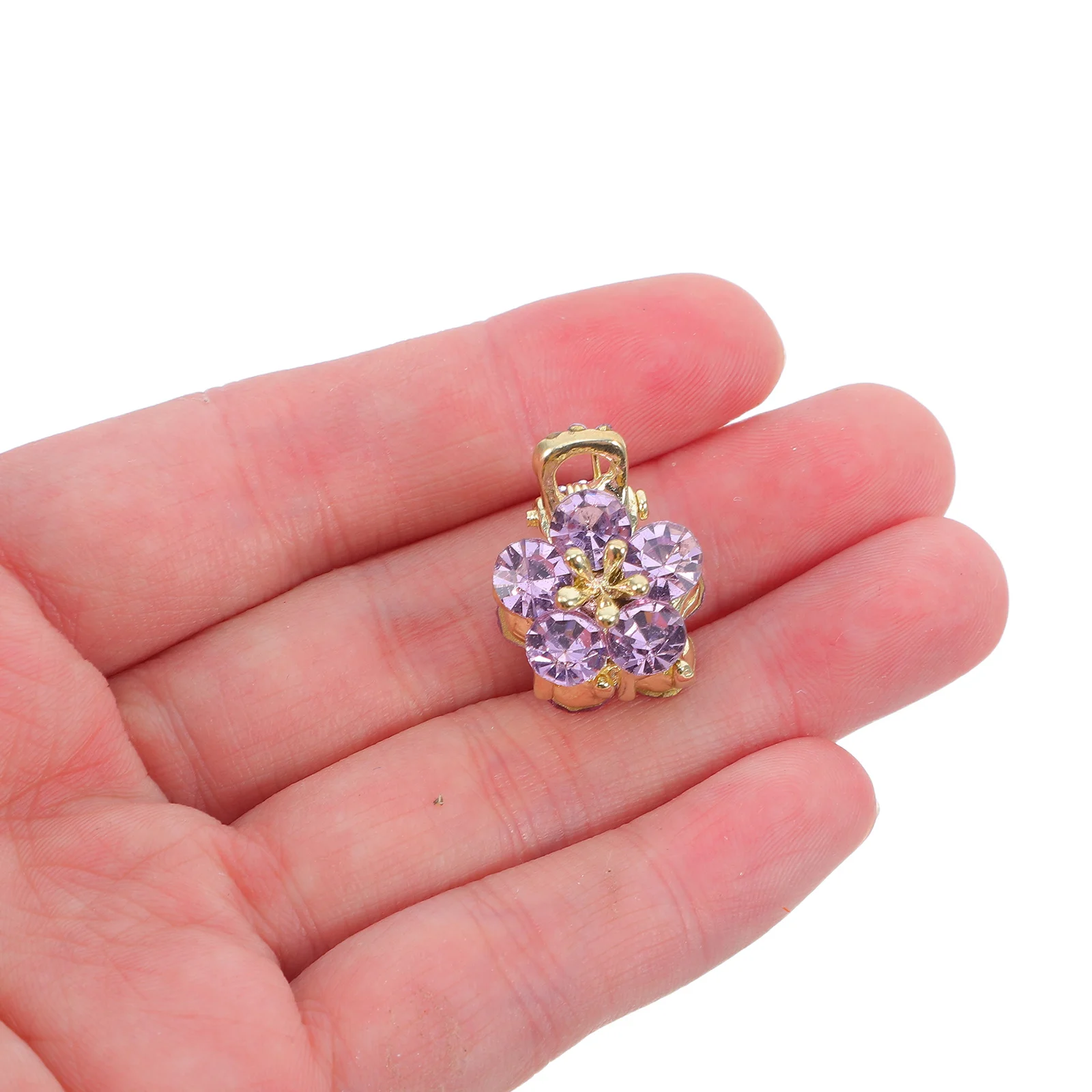 

4Pcs Mini Rhinestone Flower Hair Claw Clips for Women Non Slip Decorative Hair Jewelry Accessories Teens Bridal