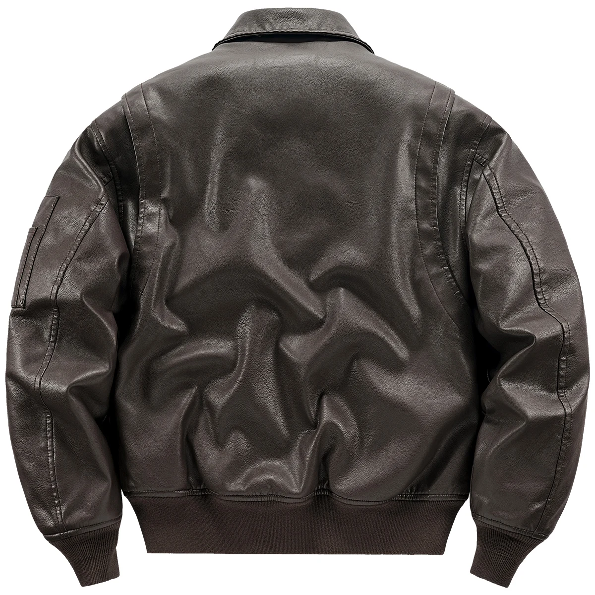 Thickened Pilot Jacket Men's Winter Workwear Biker Style VIP Brand Warm PU Fabric Zipper Closure Cotton Coat with Multiple Po...