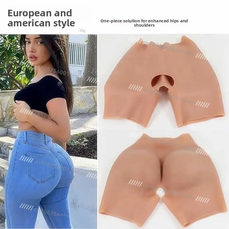 Silicone Hidden Pants, Men's Hip-enhancing Suit Underwear, Reverse String Simulation Props